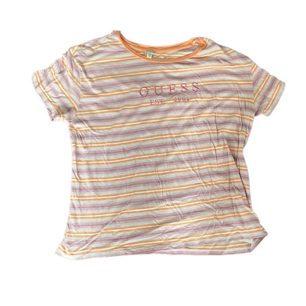 Guess T-shirt Size Large Pink and Purple